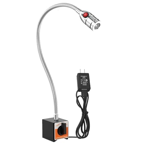 Image of Magnetic Machine Lamp With Gooseneck Tube,100 Lumens Per Watt,IP66 Waterproof,suitable For Milling Machine,drilling Machine,lathe Workbench LED Lamp,110V-220V Universal(1w)