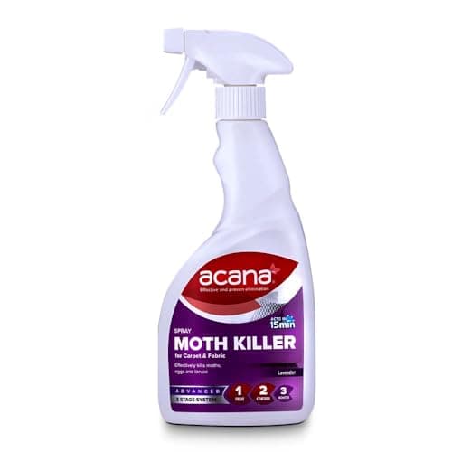 Image of Moth Killer Spray Carpet & Fabric Freshener 500 Millilitre – Lavender Fragrance Long-Lasting Protection, Non-Staining, Safe, for Carpets, Rugs & Curtains - Kill Moth, Eggs, Larvae