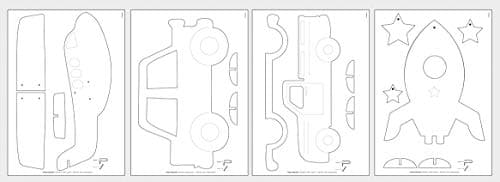 Image of Rayher Patterns for Woodworking, Fret Saw Patterns for Beginners, Set with Four Templates and Four Plywood Sheets, 30x20cm, 62914505