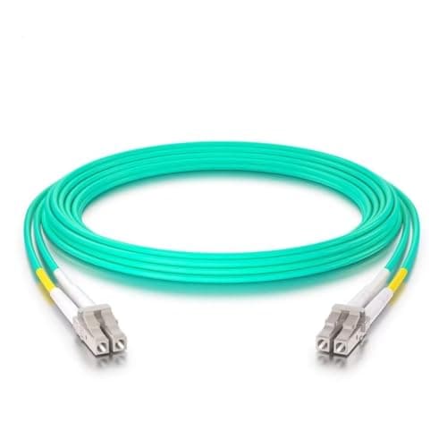 Image of 10Gtek [2 Pack] Fiber Patch Cable - LC to LC OM3 10Gb/Gigabit Multi-Mode Jumper Duplex 50/125μm LSZH Fiber Optic Cord for SFP Transceiver, Aque, 0.5-Meter(1.65-ft)