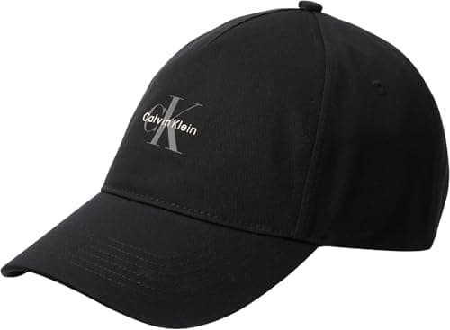 Image of Calvin Klein Men’s Mono Logo Panel Cotton Cap, Black (Black), One Size