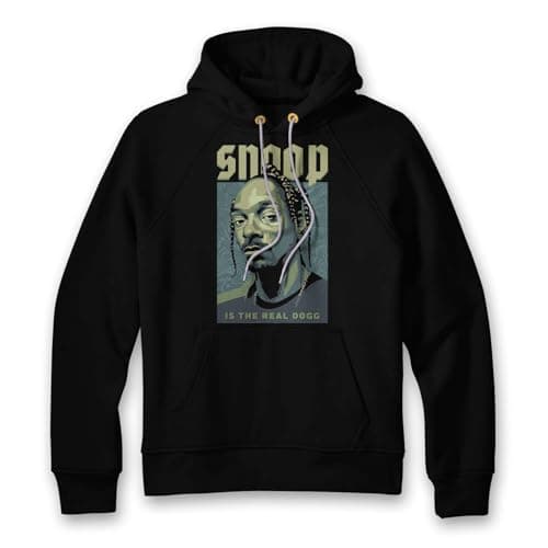 Image of wildstallion Snoop Dogg Hoodie - Exclusive Streetwear Apparel for the D-O-G-G's Biggest Fans - Hoodie for Men and Women, Unisex Hoodie (UK, Alpha, M, Regular, Regular, BLACK)