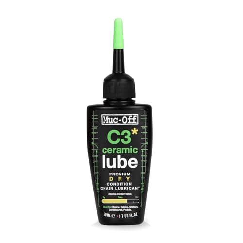 Image of Muc-Off C3 Dry Weather Ceramic Lube - Ultra Durable Biodegradable Bike Chain Oil with Ceramic Coating and UV Dye - Reduces Friction for Road, Mountain Bike & Gravel - 50ml