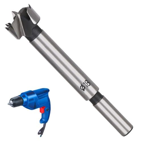 Image of LNJBABAO 18mm Forstner Drill Bit Forstner Bit Wood Drill Bits for Holes Hinge Cutter for Woodworking (Ø6mm, length 95mm, Round Shank) (18mm)