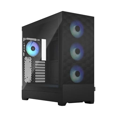 Image of Fractal Design Pop XL Air RGB Black - Tempered Glass Clear Tint - Honeycomb Mesh Front – TG side panel - Four 120 mm Aspect 12 RGB fans included – E-ATX High Airflow Full Tower PC Gaming Case