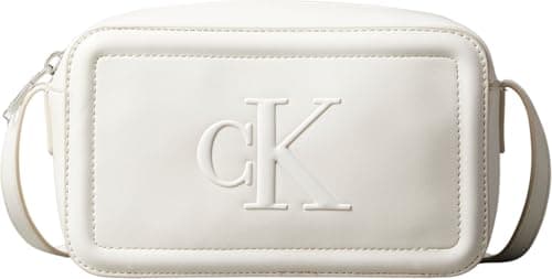 Image of Calvin Klein Women's RAISED CK CAMERA BAG LV04F3220G Crossover, Khaki (Lily White), One Size