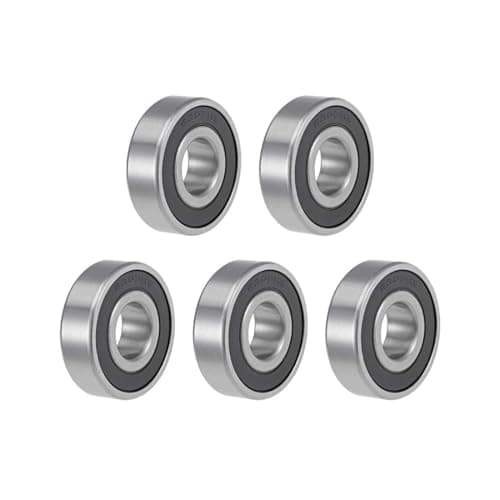 Image of TOP-VIGOR 5Pcs 6203-16-2RS Deep Groove Ball Bearings, Z2 16mm x 40mm x 12mm Double Sealed Industrial Bearings, Chrome Steel Skateboard Bearings for Electrical Instrument Equipment