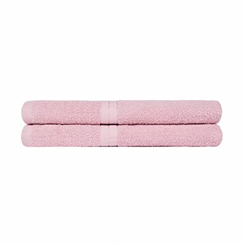 Image of Brentfords Hand Towels for Bathroom, Ultra Soft 100% Cotton Highly Absorbent Blush Pink Hand Towel Quick Dry Hotel Quality Small Towels 2 Pack Home Essentials, 50x80cm