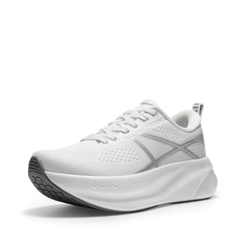 Image of ALLSWIFIT Women's Road Running Shoes Cushion Tennis Shoes Non-Slip Comfortable Lightweight Gym Workout Athletic Arch Support Walking Sneakers,Size 8,White,AWUMRS2503