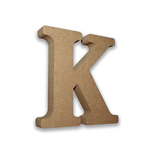 Image of MDF Letter K - Large Free Standing Wooden Letter for Crafts & Personalised Names - 13cm High x 2cm Deep
