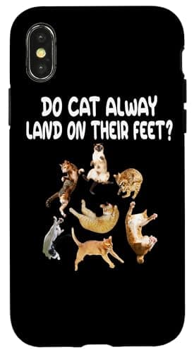 Image of iPhone X/XS Do Cats Alway Land On Their Feets Funny Kitten Cats Lover Case