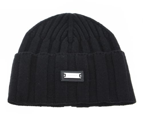 Image of Calvin Klein Wide Wool Rib Beanie CK Black