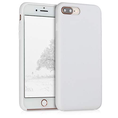 Image of kwmobile Case for Apple iPhone 7 Plus/iPhone 8 Plus Case - Soft Cover - Shockproof Silicone - Wireless Charging White