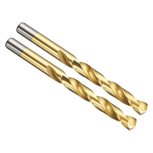 Image of PATIKIL 13mm Drill Bit, Jobber Straight Shank M2 High-Speed Steel 135° Titanium Nitride TiN Coated for Stainless Steel Hard Metal - 2 Pack