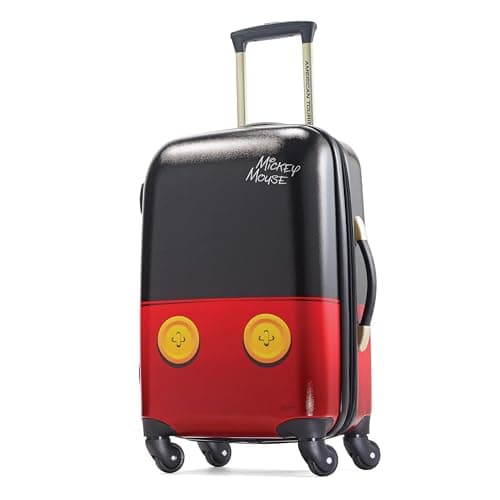 Image of American Tourister Disney Hardside Luggage with Spinner Wheels, Black,Red, 21"