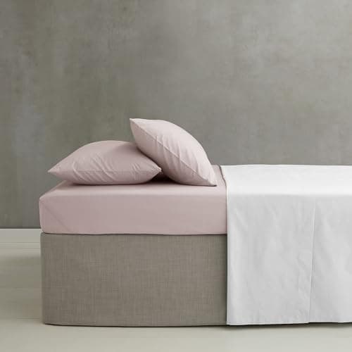 Image of Catherine Lansfield Easy Iron Percale Combed Extra Deep Double Fitted Sheet Blush Pink