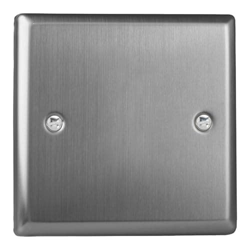 Image of Varilight Single Blank Plate - Classic Brushed Steel, XTSB