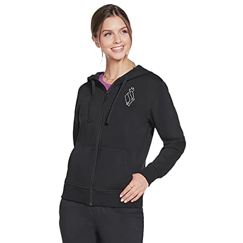 Image of Skechers Women's Apparel Diamond Crown Front Zip Hoodie, Medium, Black