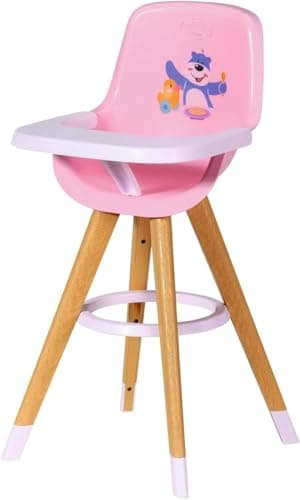 Image of BABY born 829271 Baby Born High Chair Accessory-for Imaginative Play with Doll-Comfortable Seat, Sturdy Table to Eat & Play-Ages 3 Years+, Multicolor