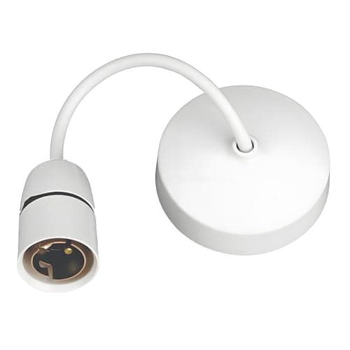 Image of TWDRTDD 6-Inch Ceiling Pendant Light Fitting,Bayonet Ceiling Holder Fitting,White Bayonet (B22) Light Bulb Socket for Bed Room,Living Room,Dinning Room and Home Decor,1-Pack
