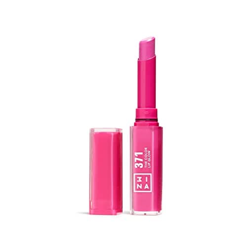 Image of 3INA MAKEUP - The Color Lip Glow 371 - Hot Pink Colour Lip Balm with Shea Butter to Moisturise the Lips - Shiny and Glowy Colour Lipstick - Highly Pigmented Lip Colour