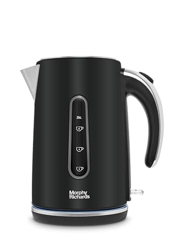 Image of Morphy Richards 1.7L Motive Jug Kettle, 3Kw Rapid Boil, Automatic Shut-off, Boil Dry Protection, 360 Degree Base, Blue Illumination Dolly Switch, Black, 102801