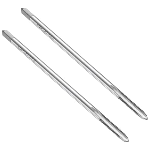Image of sourcing map 2pcs Straight Flute Thread Taps, M5 x 0.8 H2 120mm Extra Long Metric Screw Machine Tap Threading Tapping Tools, High-Speed Steel 6542 (HSS 6542)