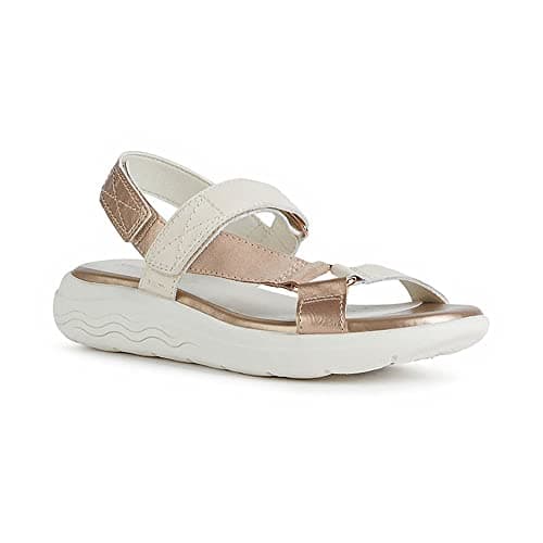 Image of Geox Womens Spherica Ec5w Sandals, Cream Dk Skin, 4 UK