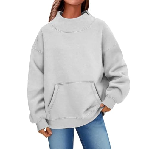 Image of Angxiwan Cream Zipped Hoodies for Women UK Womens Sweatshirt Oversized Casual Long Sleeve Sweatshirt Crew Neck Hoodless Pullover Lightweight High Neck Jumper Zip Up Hoodie Women Black
