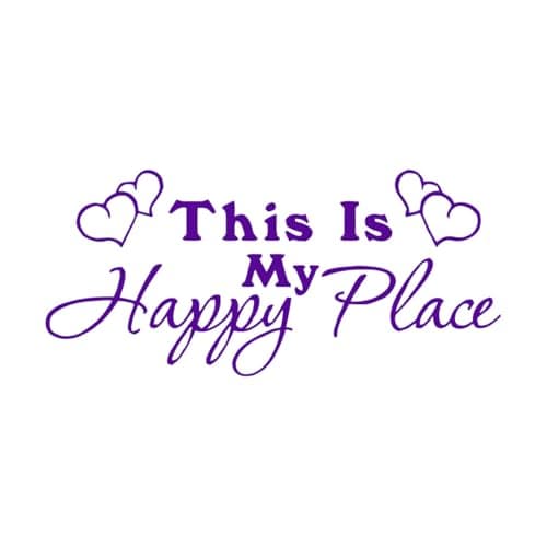 Image of This is My Happy Place Wall Decals Bedroom Home Family Quote Vinyl Wall Art Stickers for Living Room Removable Love Decor Extra Large - 65x142cm