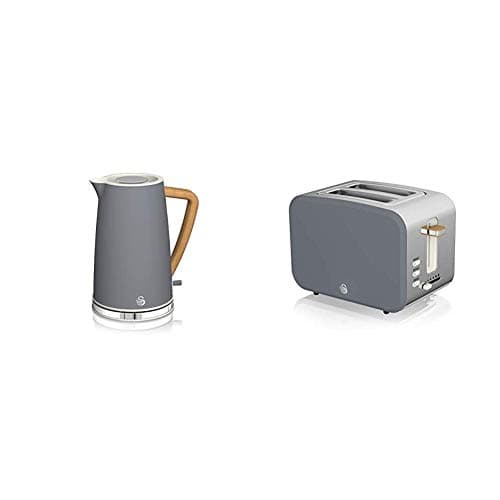 Image of Swan Nordic 1.7 Litre Jug Kettle and 2 Slice Toaster Slate Grey