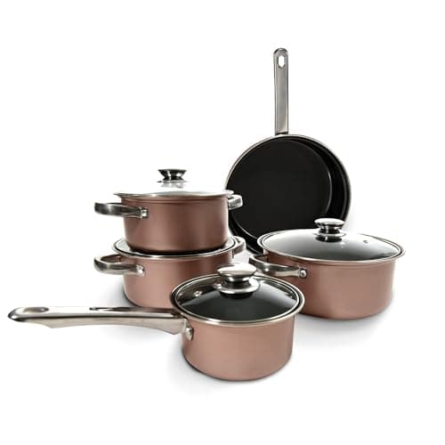 Image of Carter & Clay Rose 9 Piece Non-Stick Cookware Set (Rose Gold)