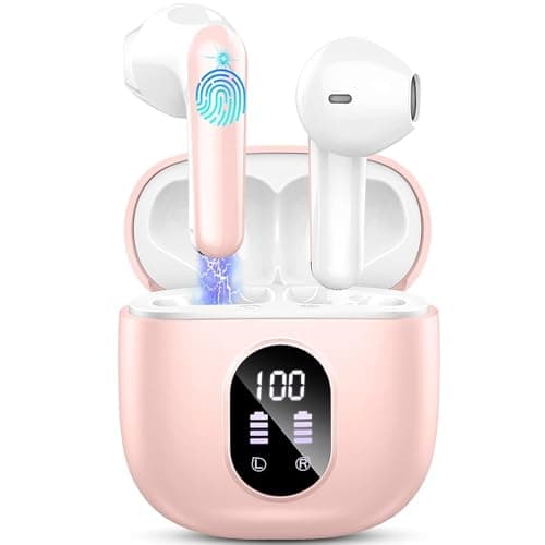 Image of Wireless Earbuds, Bluetooth 5.3 Headphones Wireless Headphones in Ear with ENC Mic, Bluetooth Earphones Noise Cancelling Ear buds with 50H Hifi Stereo, IP7 Waterproof Headset, USB-C, LED Display