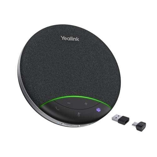 Image of Yealink SP92 Office Conference Speaker and Microphone, Portable Bluetooth Speaker with Dongle, AI Noise Cancelling Mic, 20H Call Time, Plug and Play Conference Microphone for Small Meeting Room