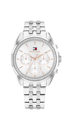 Image of Tommy Hilfiger Analogue Multifunction Quartz Watch for Women with Silver Stainless Steel Bracelet - 1782802