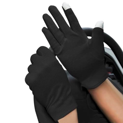 Image of JIAHG Men’s Non-slip Breathable Cycling Driving Gloves Touchscreen Gloves Summer Sun UV Protection Mesh Gloves Sunblock Adult Gloves Quick Dry Outdoor Sports Running Gloves Handswear