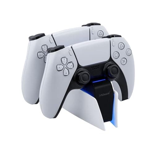 Image of Mcbazel PS5 Controller Charging Dock, Dual USB Fast-Charge Station with LED Indicators & Tri-Protection for DualSense Controllers[White]