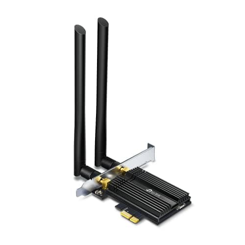 Image of TP-Link Archer TX50E AX3000 WiFi 6 PCIe Adapter with Bluetooth 5.0 (Two Multi-Directional Antennas, Intel Wi-Fi 6 Chipset, Heatsink, WPA3 Encryption Standard, Space-Saving Insert) Black