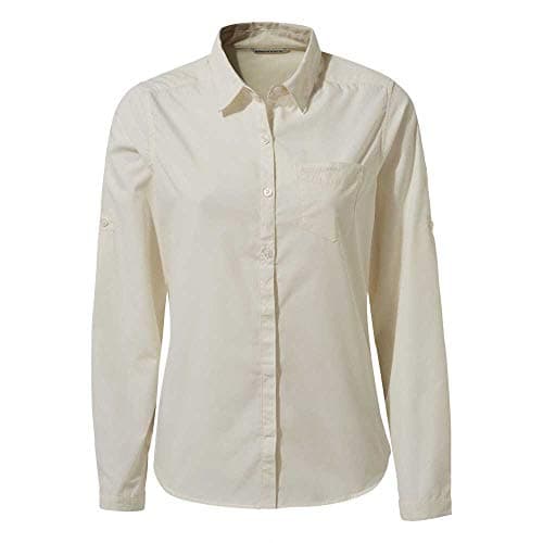Image of Craghoppers Women's Kiwi Long Sleeved Shirt Outdoor Anti-Insect Hiking Top Sea Salt 10
