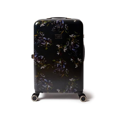 Image of Ted Baker Midnight Bloom 68cm Medium Suitcase Navy Floral Hard Shell 4-Wheel Lightweight ABS TSA Lock Luggage Travel Bag Organised Interior Stylish Compartments 77L Capacity