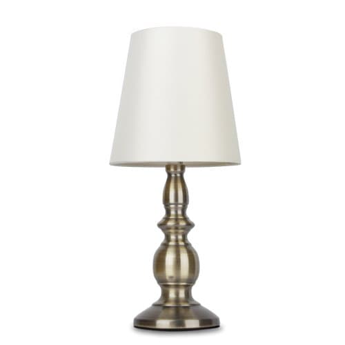 Image of MiniSun | Antique Brassed Touch Table Lamp with Cream Shade | Table Lamps, Home Décor & Improvement Essential