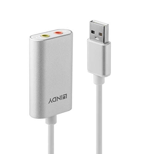 Image of LINDY 0.17m USB Type A to Audio Converter - Silver
