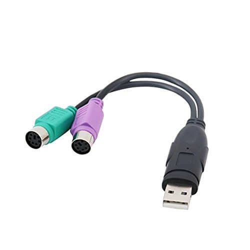Image of TanQY PS2 to USB Adapter For Keyboard & Mouse with PS2 Interface,Built-in USB IC,Support PS/2 Port of KVM Switch ((Purple&Green)
