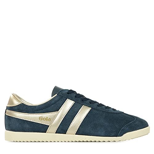 Image of Gola Bullet Pearl Womens Classic Vintage Trainers (Navy/Gold, Numeric_6)