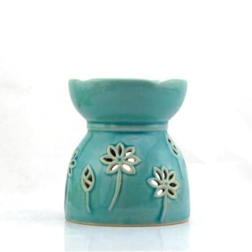 Image of ANNIUP 1 Piece Blue Ceramic Diffuser Essential Oil Stove Ice Crackle Ceramic Essential Oil Burner Decorative Wax Melt Burner Fragrance Oil Wax Burner
