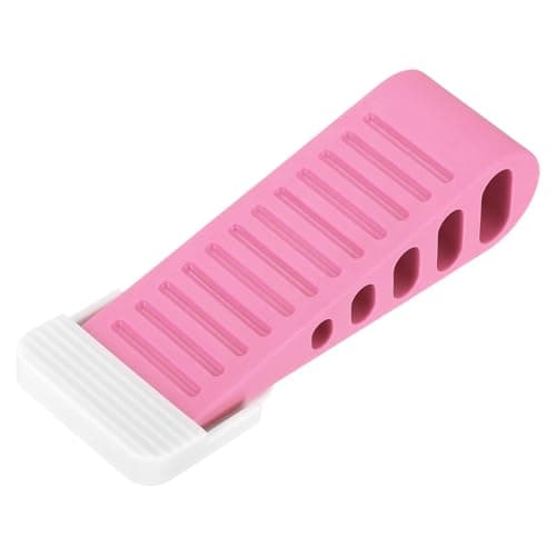 Image of sourcing map 1 Pcs Door Stoppers for Bottom of Door, 30mm/1.18 Inch Door Stops, Rubber Door Stopper Wedge Anti Slip, Window Stopper Door Stackable, Pink