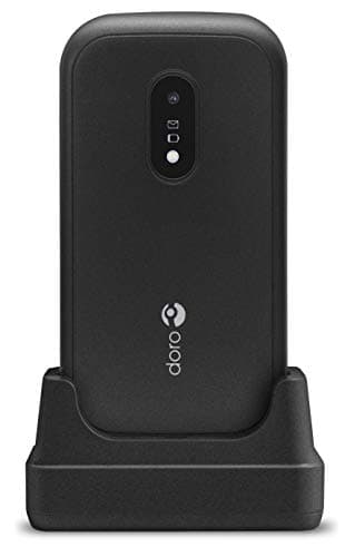 Image of Doro 6040 Unlocked 2G Dual SIM Clamshell Big Button Mobile Phone for Seniors with 2.8" Screen, GPS Localisation and Cradle Included (Black) [UK and Irish Version]