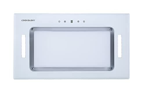 Image of Cookology BUGL520WH/A+ Energy A+ Rated White Glass 52cm Built-in Under Cupboard Canopy Cooker Hood