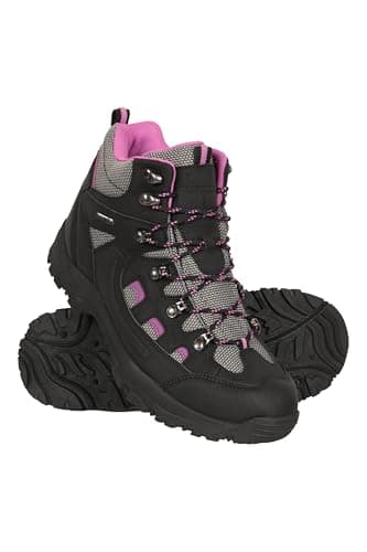 Image of Mountain Warehouse Adventurer Womens Boots - Waterproof Rain Boots, Synthetic & Textile Walking Shoes - For Spring Summer, Hiking & Trekking Black Adult Shoe Size 5