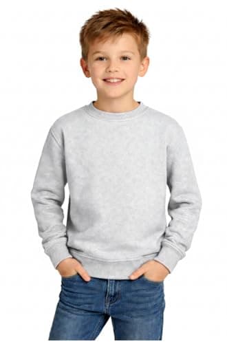 Image of INSAFIANS Boys Girls Unisex School Uniform Jumper Crew Neck Fleece Sweatshirt for Ages 3 to 18 Years School Sweater (Grey 2-3 Years)